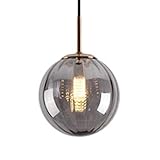 Lámpara colgante de cristal de estilo nórdico, pantalla de luz colgante esférica creativa, lámpara de techo de montaje empotrado, lámpara decorativa para balcón de bar, lámpara colgante individual con