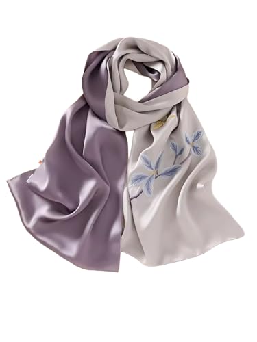 Écharpe en soie double couche brodée main HangErFeng, le châle de luxe d'exception