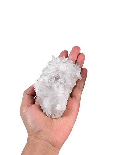 Image of AMOYSTONE Natural Clear Quartz Cluster (Raw Crystal) Healing Stones for Home Office Desk Decor - Feng Shui Energy Cleansing Gift for Women, Men (10.5-17.6 oz)