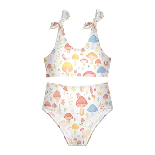 KLL Mushroom Doodle Girls 2 Piece Bikini Sets Quick-Dry Swimsuit Swimming Suits Adjustable Shoulder Strap3