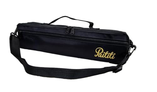 Paititi C Flute Mahogany Hard Case and Paititi Case Cover w Side Pocket/Handle/Strap Sky Black Color