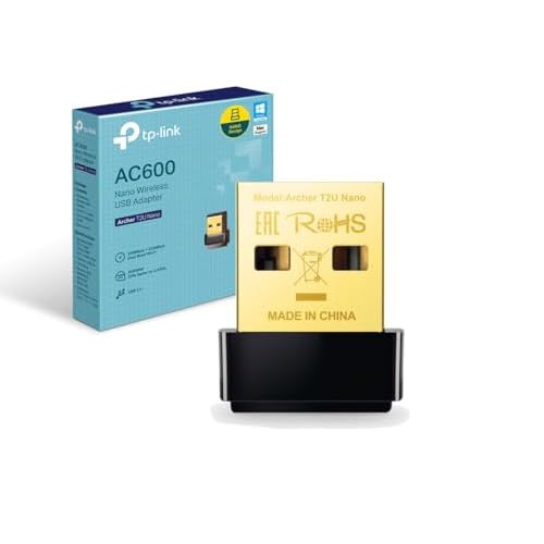 TP-Link Archer T2U Nano Adattatore USB Scheda di Rete, Wireless Dual-Band 600Mbps, Nano Size, Supporto Windows 10/8.1/8/7/XP, Mac OS X AC600 Nano