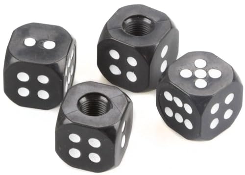 Start Set 4 Tappi Copri Valvola Dadi Nero Universali Per Auto E Moto