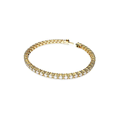 Swarovski Matrix Tennis Bracelet, Round Cut Crystals, Pink, Blue, Black, Clear, Rhodium, Gold-Tone and Rose Gold-Tone Finishes - Image 3
