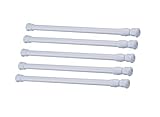Catsayer Adjustable Cupboard Bars Tensions Rod Spring Curtain Rod-5 Pack(10.5 Inch-14 Inch)