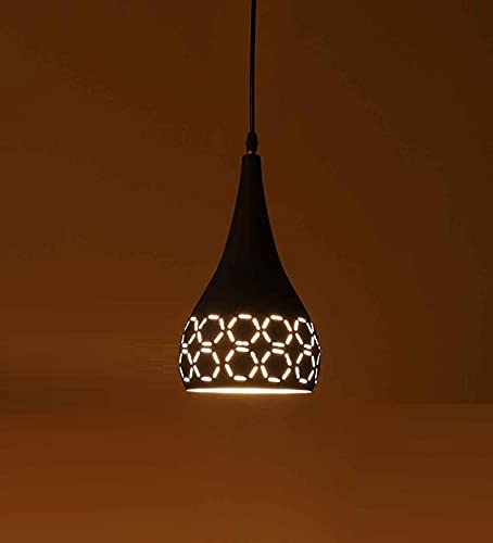 Image of Lazer Cutting Pendant Lamp /Hanging Lamp /Ceiling Light for Bedroom, Living Room, Restaurants, Dining, Coffee Shop, Home and Office. Black (H /L 6)