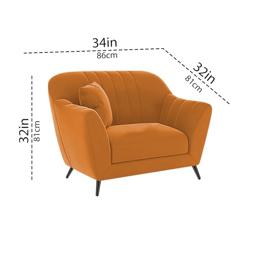Image of Atticus 3+1+1 Seater Sofa Set for Living Room (Orange Colour) Premium Fabric Sofa