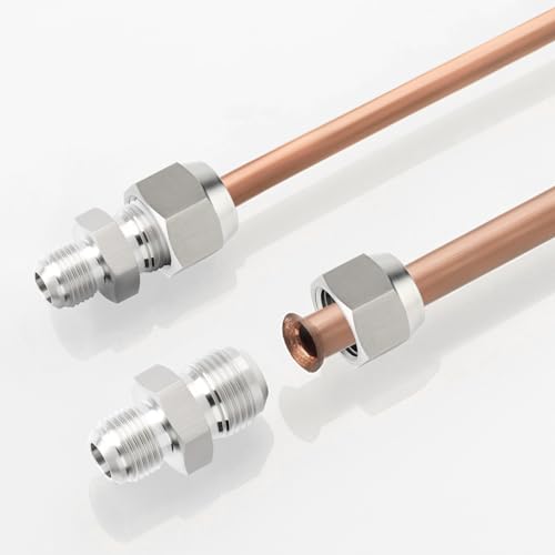 Image of TAISHER 5PCS Forging of 304 Stainless Steel Tube Flare Fittings, 3 /8 inch Male Flare x 1 /2 inch Male Flare, Union