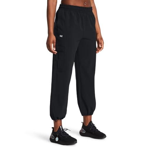 Under Armour Women's Armoursport Woven Cargo Pants, (001) Black / / White, Medium
