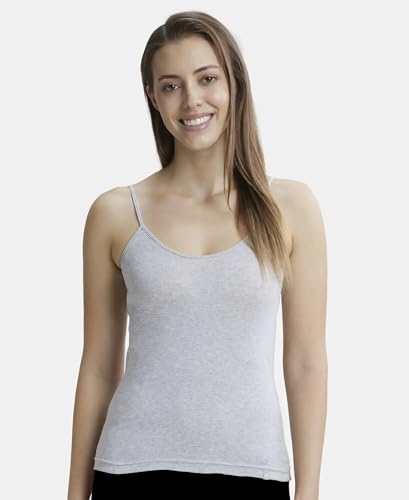 Image of Jockey 1487 Women Super Combed Cotton Rib Camisole with Adjustable Straps and StayFresh Treatment (Pack of 2)