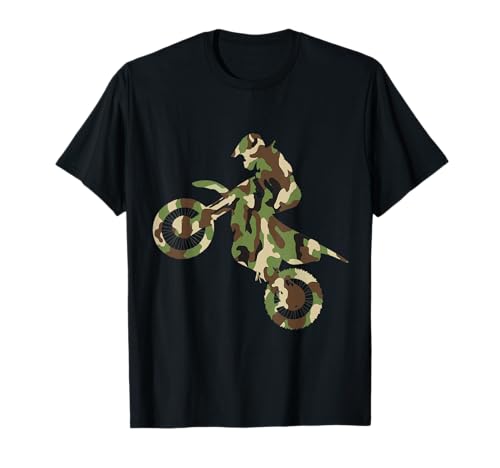 Motocross Dirt Bike Racing Camo T-Shirt for Boys