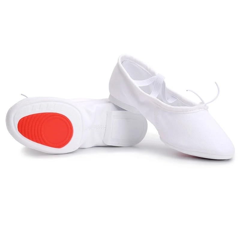 Zapatillas de ballet de cuero natural y tela fina con tacón medio para danza estilizada