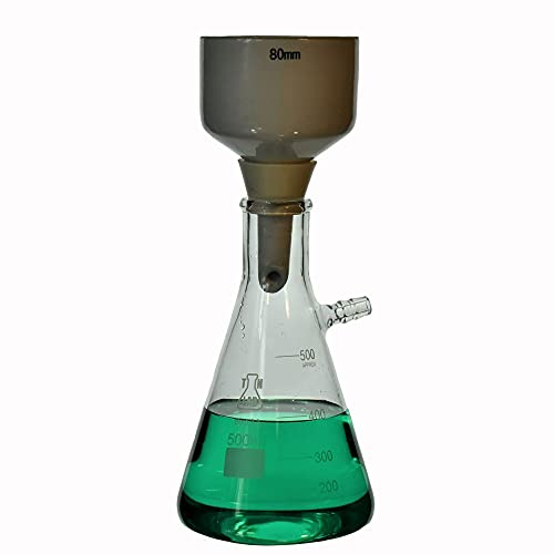 TN Lab Buchner Funnel Kit Filter Flask Set 80mm Funnel and a 500ml Vacuum Flask
