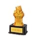 Znet3D Gold King Poop Emoji Trophy on Black Pedestal with Custom Nameplate