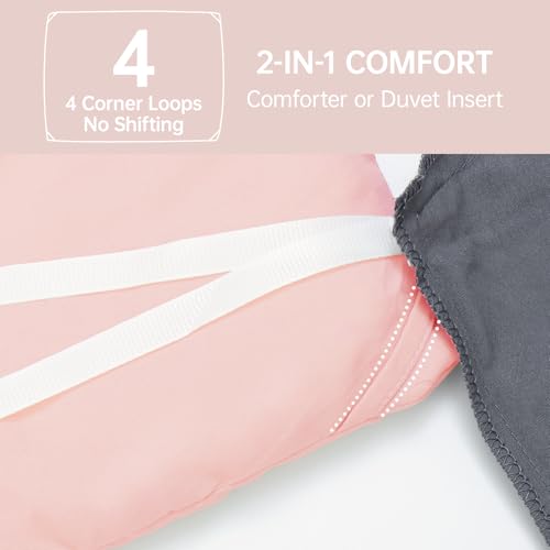Image of MUXHOMO Full Comforter Sets, All Season Ultra Soft Down Alternative Bedding - 3 Piece Lightweight Bed Set Includes 1 Comforter (82 inchx86 inch) and 2 Pillow Shams (20 inchx26 inch), Blush