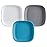 Re-Play Toddler Plates - 22 Oz. Deep-Walled Flat Kids Plates - Dishwasher & Microwave Safe - Made in USA - Set of 3-7.37 x 7.37 x 1.25 - Modern Blue