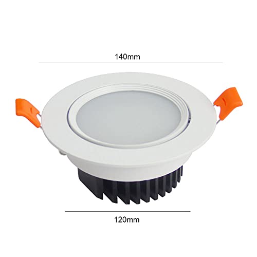 Focos de techo redondos blancos empotrables con iluminación LED orientable 8
