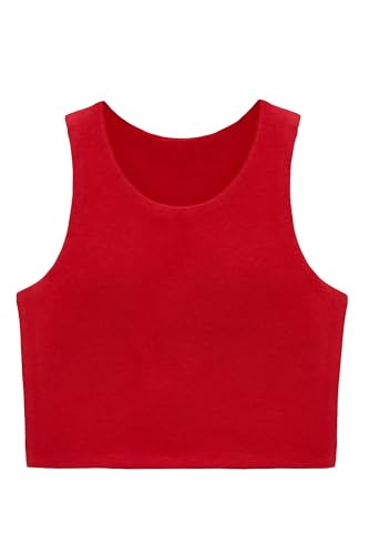 Image of Lilax Girls' Double Lined Sleeveless Basic Crop Tank Top