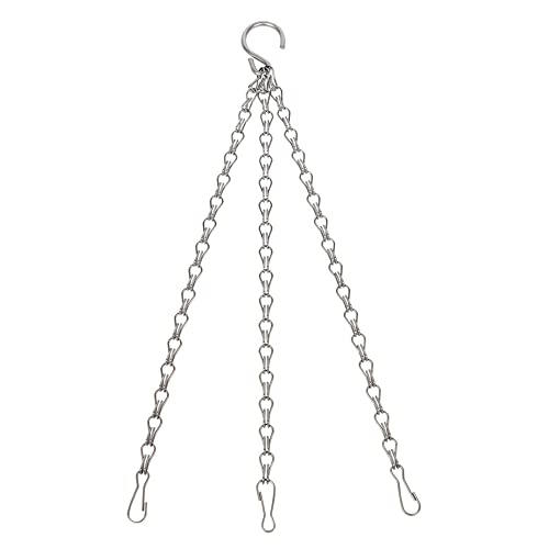 D.A.Y. Republic 14 Three Point Heavy Duty Metal Hanging Basket Chain - Heavy Duty Weatherproof Chain for Garden Hanging Flower Baskets (One Metal Chain)