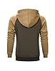 MANLUODANNI Men's Pullover Hoodies Hooded Sweatshirt Patchwork Top Casual Hoody with Kangaroo Pocket Khaki Army Green XXL #2