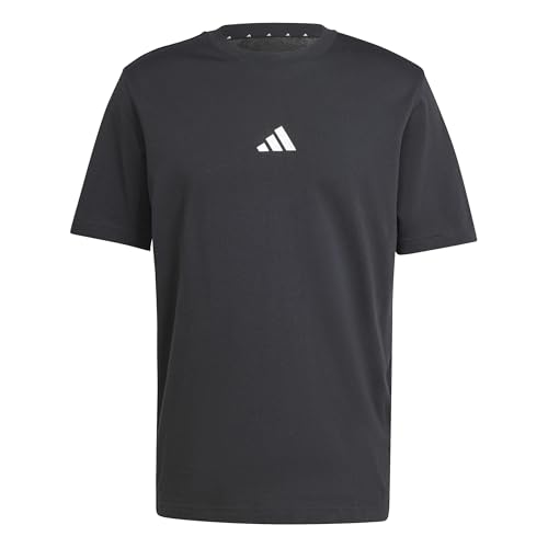 adidas Herren Essentials Small Logo Single Jersey Tee Black/White XL