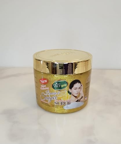 Veetgold Lemon Sugar Body Scrub for Face and Body - Super whitening Exfoliating, Clarifying, and Brightening Scrub for Smooth Skin, 1 Pcs 450g