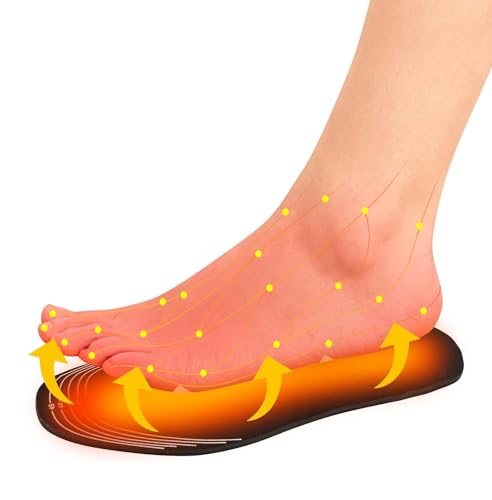 Heated Insoles Foot Warmers USB Heated Insoles Winter Outdoor Sports Feet Warmer for Men Women Hunting Ski Fishing Hiking (Black,L)