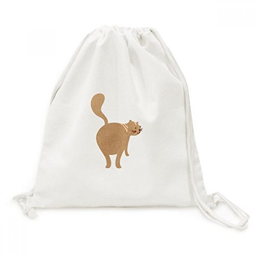 Sac cordon chat mignon toile marron sac à dos voyage léger