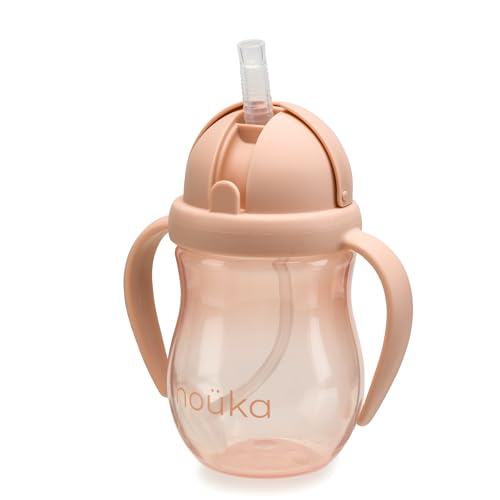 nouka(ノーカ) 最後まで飲める どんな角度でもOK 重り付き ストローカップ【日本正規品】240ml 赤ちゃん ベビーマグ 6ヵ月〜 NK-CWSM003-3 Soft Blush(ソフトブラッシュ)