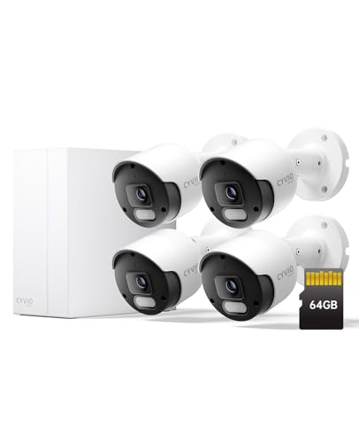 CYVIO 4K PoE Camera System, 4Pcs 8MP Security Camera System