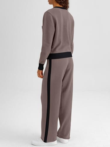 LILLUSORY Womens Lounge Sweater Sets 2 Piece Set Matching Cardigan Sweaters and Wide Leg Pants Fall Outfits 2025 Fashion4