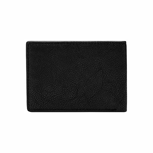 Image of Fossil Men's Steven Leather Slim Minimalist Bifold Front Pocket Wallet, Slate Black, (Model: ML4396019)
