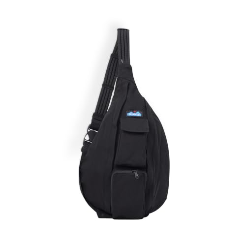 Image of KAVU Original Rope Bag, Cotton Canvas Crossbody for Travel | 100% 12oz Cotton Canvas, Padded Back & KAVU Embroidery | 22-44-In Rope Strap, 4 Pockets, 10L | Hiking, Travel & Daily Carry
