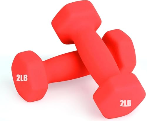Hexagonal Neopreno Mancuernas-Peso Opcional,Antideslizante,Anti-roll, Adecuado para Ejercicios de Yoga y Pilates. (2 LBS)