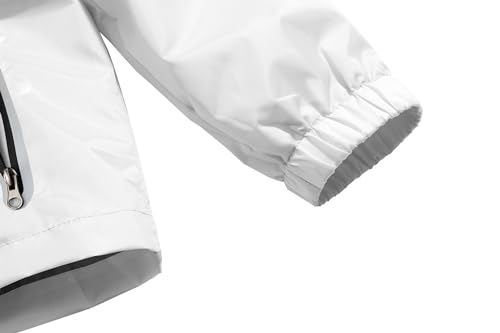 Image of Boys Girls Rain Jackets Lightweight Waterproof Hooded Raincoat Lined Windbreakers for Kids