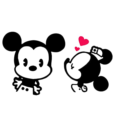 Image of Hangout Hub HH116 Men Women Cotton Regular Fit Mickey Minnie Printed Matching Combo T-Shirts for Couples