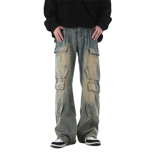 Men's High Street Multi-Pocket Work Jeans Street Design Jeans