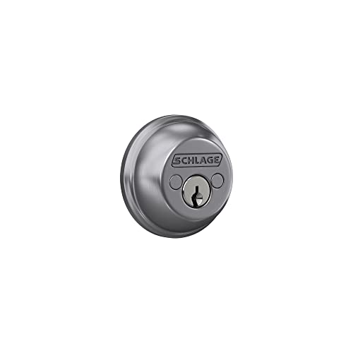 Image of SCHLAGE B62N626 Deadbolt, Keyed 2 Sides, Brushed Chrome