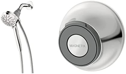 Moen 26100EP Engage Magnetix 3.5-Inch Six-Function Handheld Showerhead with 186117 Magnetix Remote Dock, Chrome