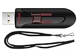SanDisk 16GB (1 Pack) Cruzer Glide USB 3.0 Flash Drive SDCZ600-016G Bundle with (1) GoRAM Black Lanyard (16GB, 1 Pack)