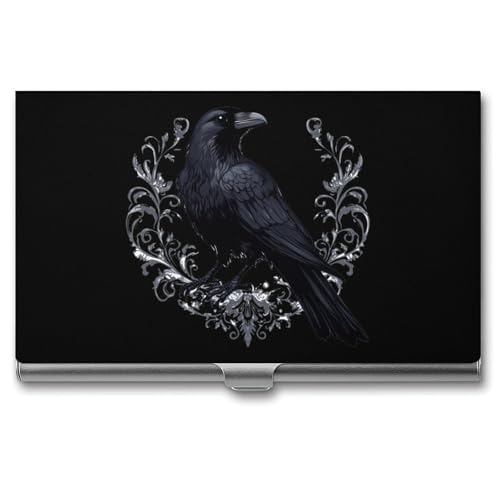 Crow Business Card Case Pocket Card Holder Slim Card Wallet for Men Women