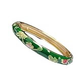 Beijing Cloisonne - Pulsera esmaltada, joyería fina de estilo étnico con flores pequeñas, regalo para mujer, Medio, Acetato, abulón