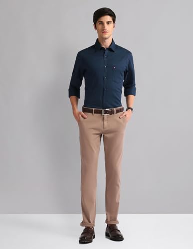 Image of Arvind Geometric Patterned Slim Fit Shirt
