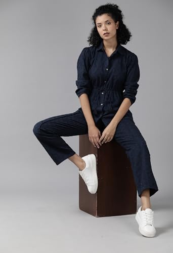 Image of ALL YOURS Women's Navy Blue Schiffli Cotton Co-Ords Set| Ethnic Co Ord Set| Kurta Set for Women| Casual Kurti Set| CoOrd Kurta Set for Women| Women Two-Piece Outfits| Outdoor Wear