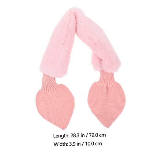 2pcs Boy Girl Plush Winter Scarf Adorable Outdoor Scarves for Boys Girls Warm Fleece Neck Wraps Beige Pink Cold Weather and All Occasions2