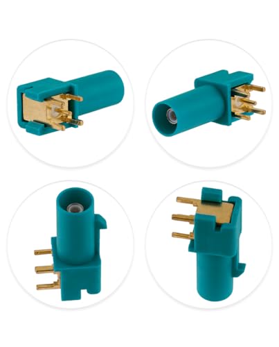 Vecys 10PCS Fakra Z Male Connectors Fakra Z Type Male Plug Right Angle Waterblue 5021 PCB Mount, Male Right Angle - Image 4