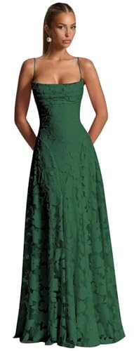 Yuxin Floral Bridesmaid Dresses Long for Women Spaghetti Strap Cowl Neck Formal Maxi Gowns1052