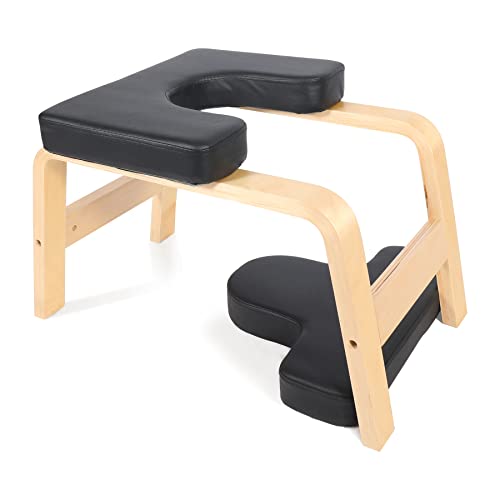 REDCAMP Banco de yoga para la cabeza, banco de inversión de yoga con marco de madera y almohadillas de poliuretano, alivia el equilibrio de fatiga, carga de 330 libras Cover