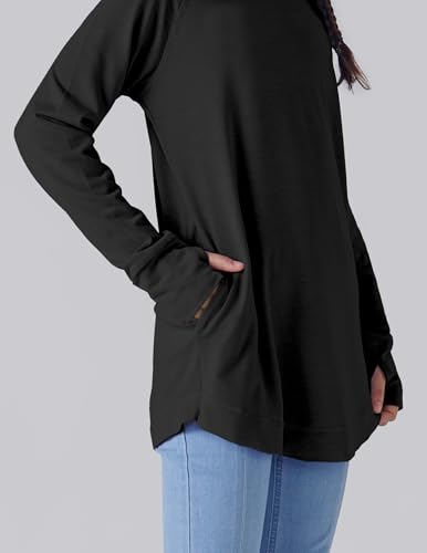 Image of Liberty Pro 2-Pack Girls' Loose Fit Long Sleeve Tunic Tops with Pockets and Thumb Holes, Casual T Shirts for Tween Kids