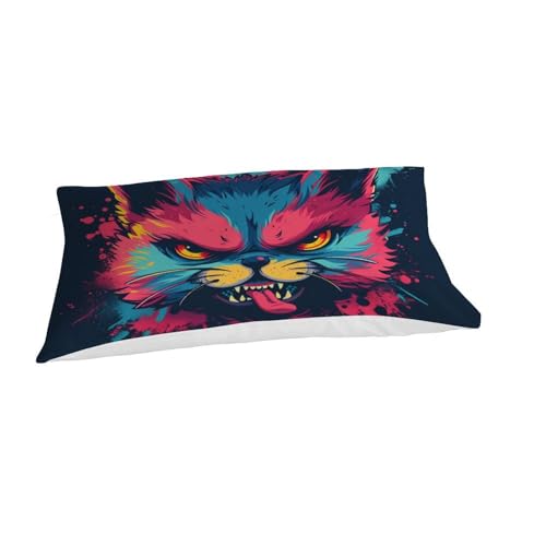 Housse de couette chaton mignon fermeture éclair parure microfibre